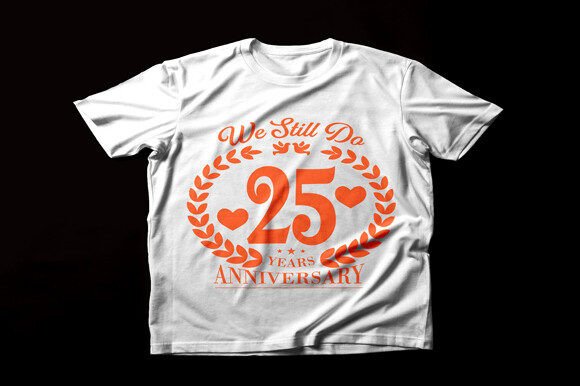 25th Anniversary Design Template. Vector: Graphics & T-Shirt Designs