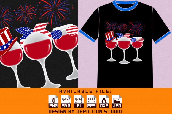 4th of July Drink T-Shirt Template: Graphics for Bold T-Shirt Designs