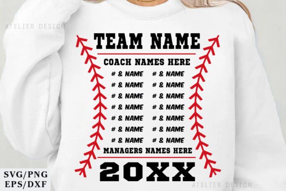 BASEBALL Team Template SVG Roster Tshirt Graphics