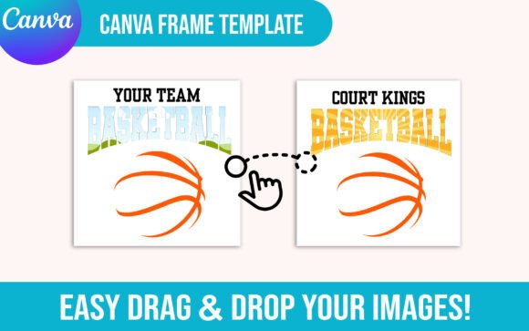 Basketball Canva Editable Frame Template: Graphics for T-Shirt Designs