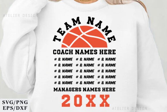 Basketball Team Template SVG Roster: Graphics & T-Shirt Designs