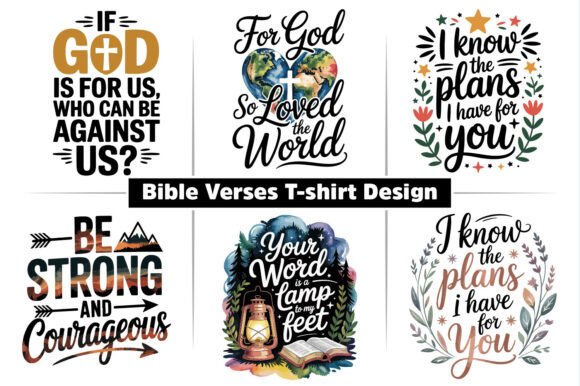 Bible Verses T-shirt Design SVG Template: Graphics & Illustrations for Local Brands