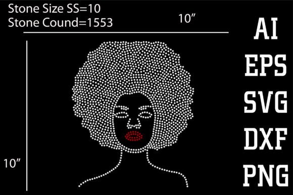 Black Women Rhinestone Template: Graphics for Bold T-Shirt Designs