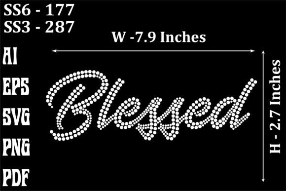 Blessed Rhinestone Template: Graphics for T-Shirt Designs & Local Branding