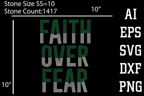 Faith over Fear Rhinestone Graphics for T-Shirt Designs