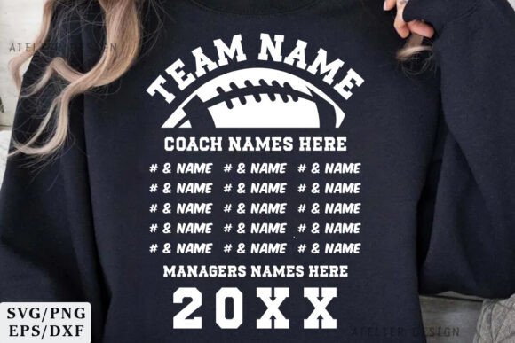 Football Team Banner SVG Roster Template: Graphics for T-Shirt Designs