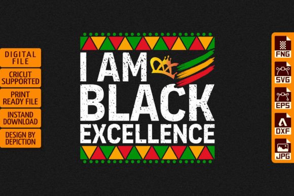 I Am Black Excellence T-Shirt Template