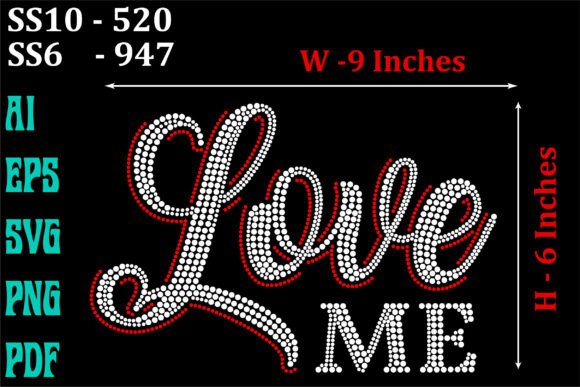 Love Me Rhinestone Template