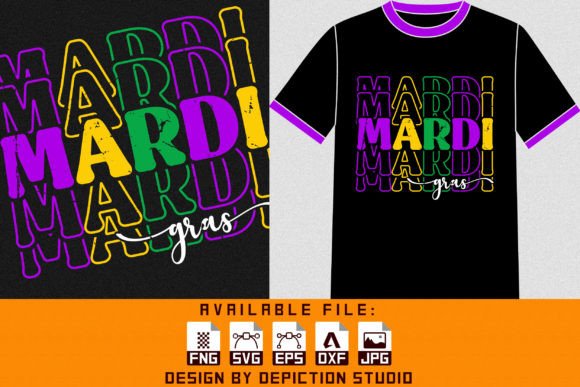 Mardi Gras T-Shirt Print Template: Graphics & T-Shirt Designs