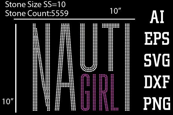 Nauti Girl Rhinestone Template: Graphics for Bold T-Shirt Designs
