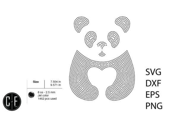 Panda Rhinestone Template: Graphics for T-Shirt Designs
