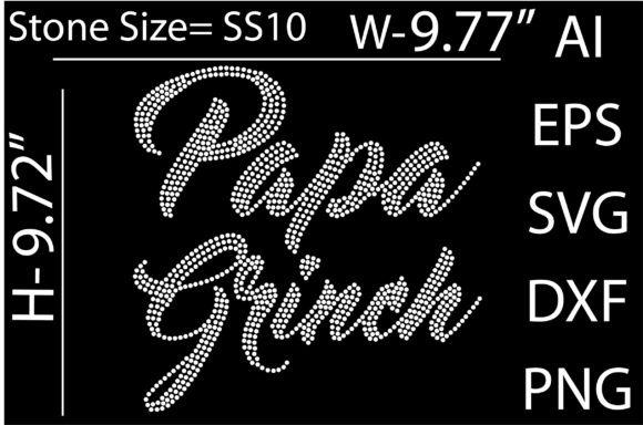 Papa Grinch Rhinestone Template: Graphics for Playful T-Shirt Designs