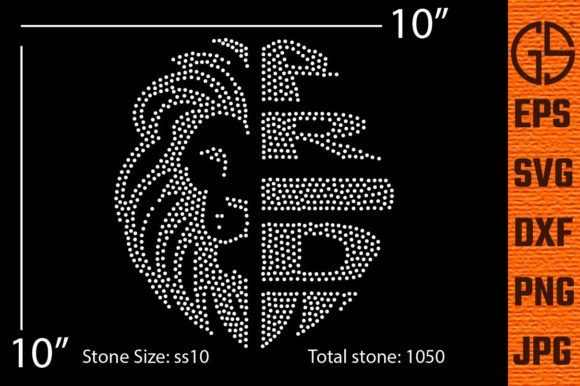 Pride Lion Rhinestone Template Design: Graphics & T-Shirt Designs