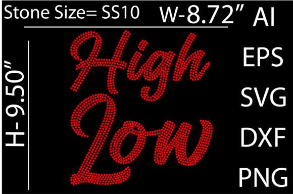 Printable High Low Rhinestone Template: Graphics for T-Shirt Designs & Local Branding