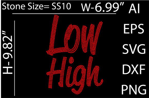 Printable Low High Rhinestone Template for T-Shirt Designs & Graphics