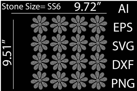 Printable Pattern Rhinestone Template for T-Shirt Designs & Graphics