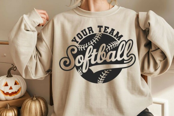Retro Softball Shirt Design Template SVG for Crafts & Graphics