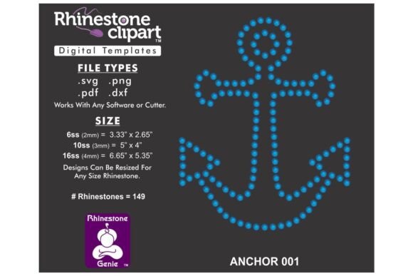 Rhinestone Template Design ANCHOR 001: Graphics for T-Shirt Designs