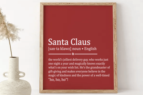 Santa Claus Definition Poster Template: Graphics for T-Shirt Designs