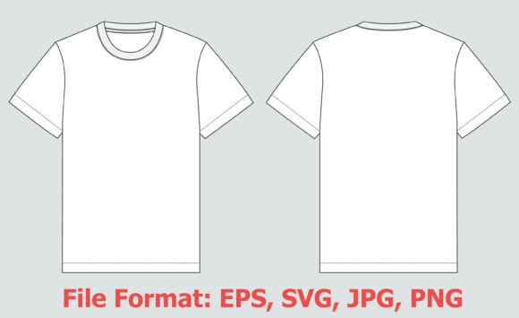 Short Sleeve Basic T-Shirt Template SVG