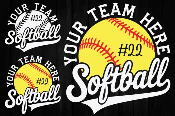 Softball Team Template SVG: Graphics for Local T-Shirt Designs