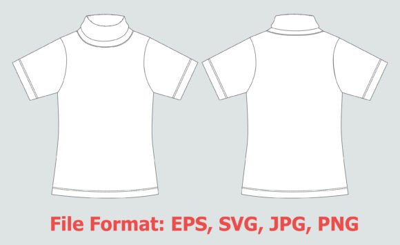 Stand Up Collar Template SVG: Graphics for T-Shirts & Brand Identity