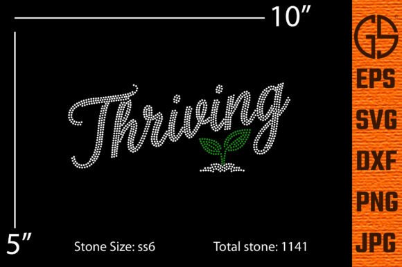Thriving Rhinestone Cursive SVG Template: Graphics for T-Shirt Designs & Local Branding