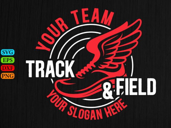 Track Field Mascot SVG Template for Graphics & T-Shirt Designs